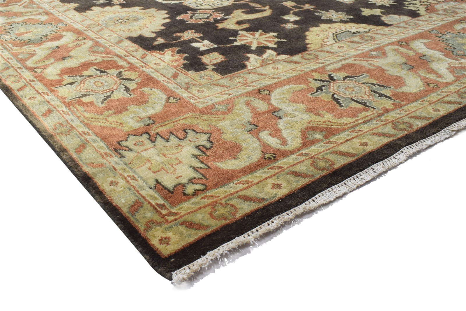 9X12 Rug Wool Charcoal Persian Hand Knotted Oushak Oriental Extra Large Carpet 