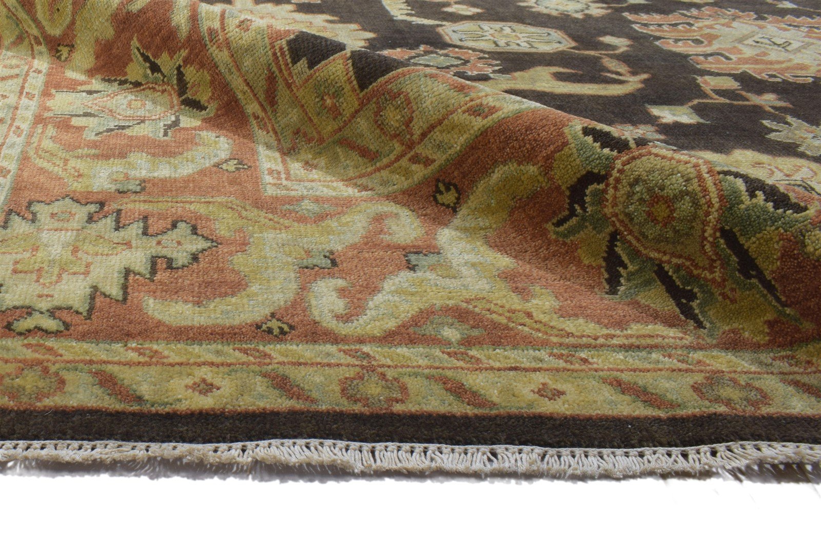 9X12 Rug Wool Charcoal Persian Hand Knotted Oushak Oriental Extra Large Carpet 