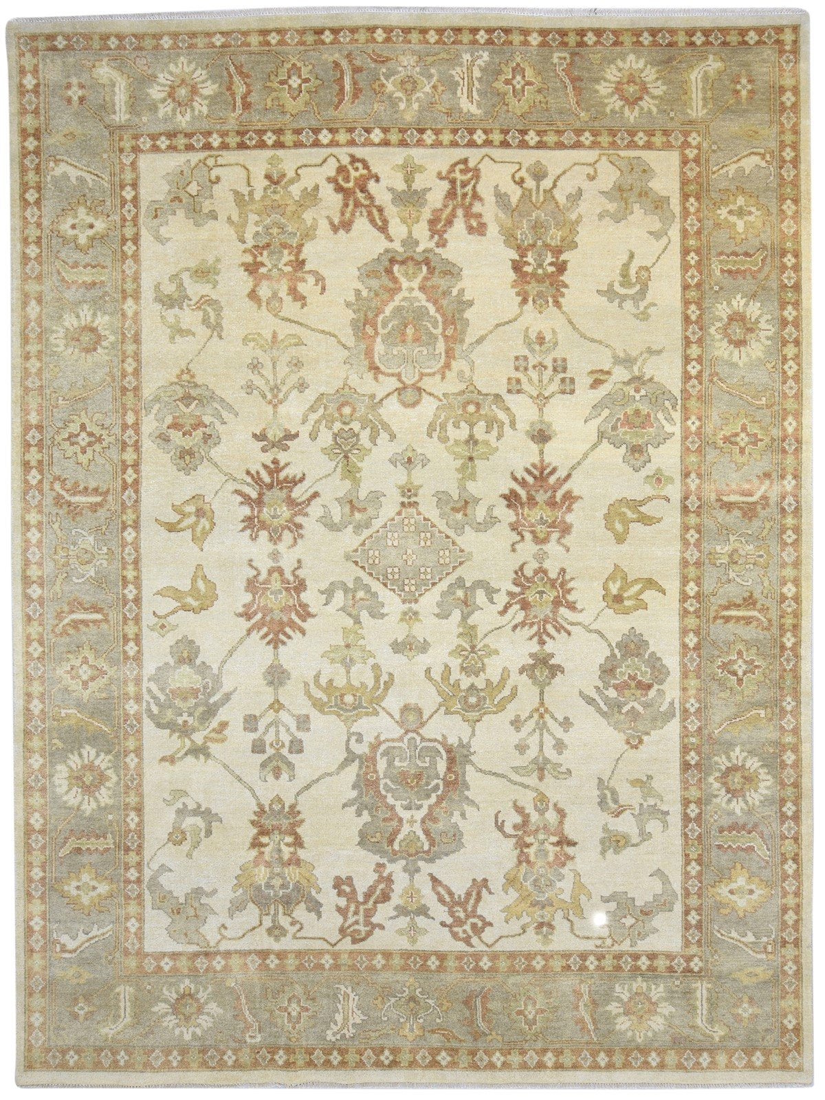 Wool Sage Rug 9' X 12' Persian Hand Knotted Oushak Oriental Extra Large Carpet 