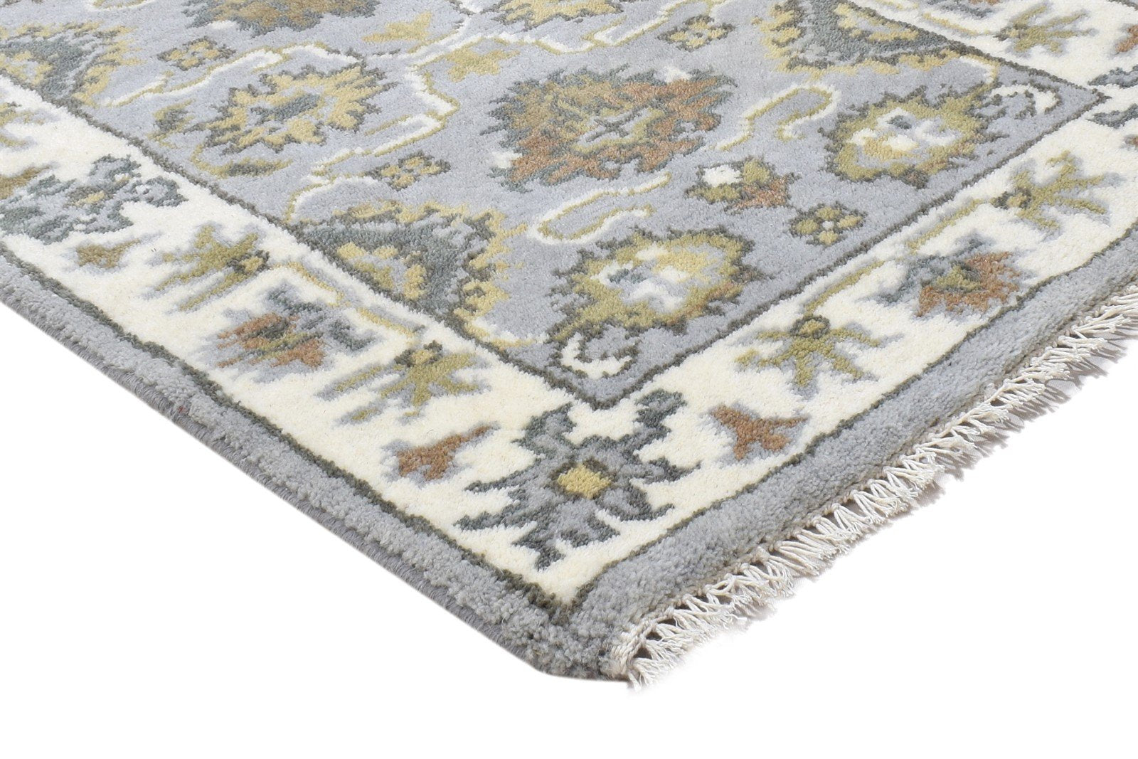 Wool Grey Rug 2' X 3' Persian Hand Knotted Oushak Oriental Small Carpet 