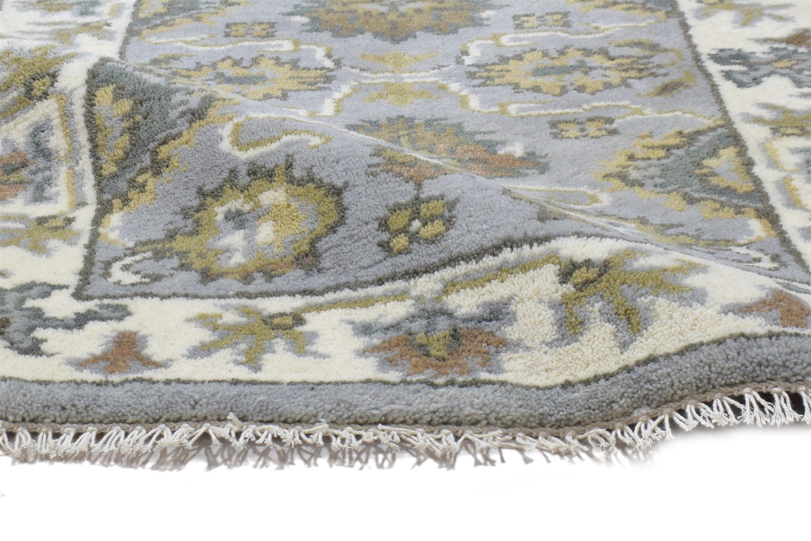 Wool Grey Rug 2' X 3' Persian Hand Knotted Oushak Oriental Small Carpet 