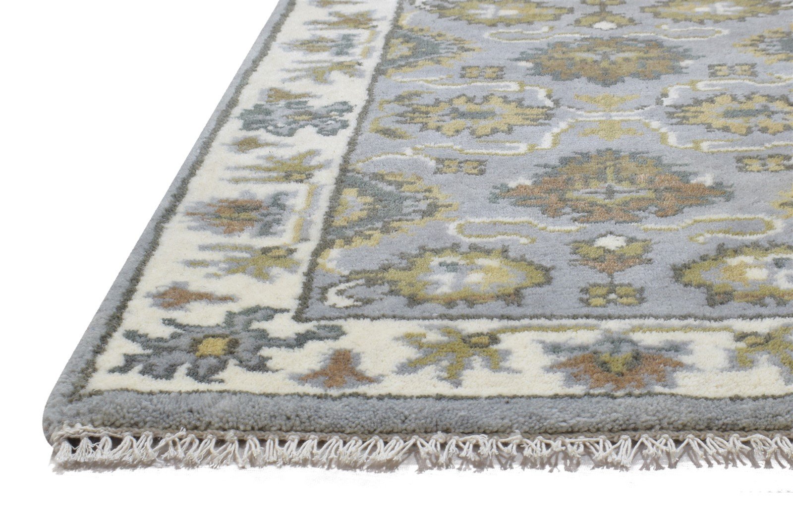 Wool Grey Rug 2' X 3' Persian Hand Knotted Oushak Oriental Small Carpet 