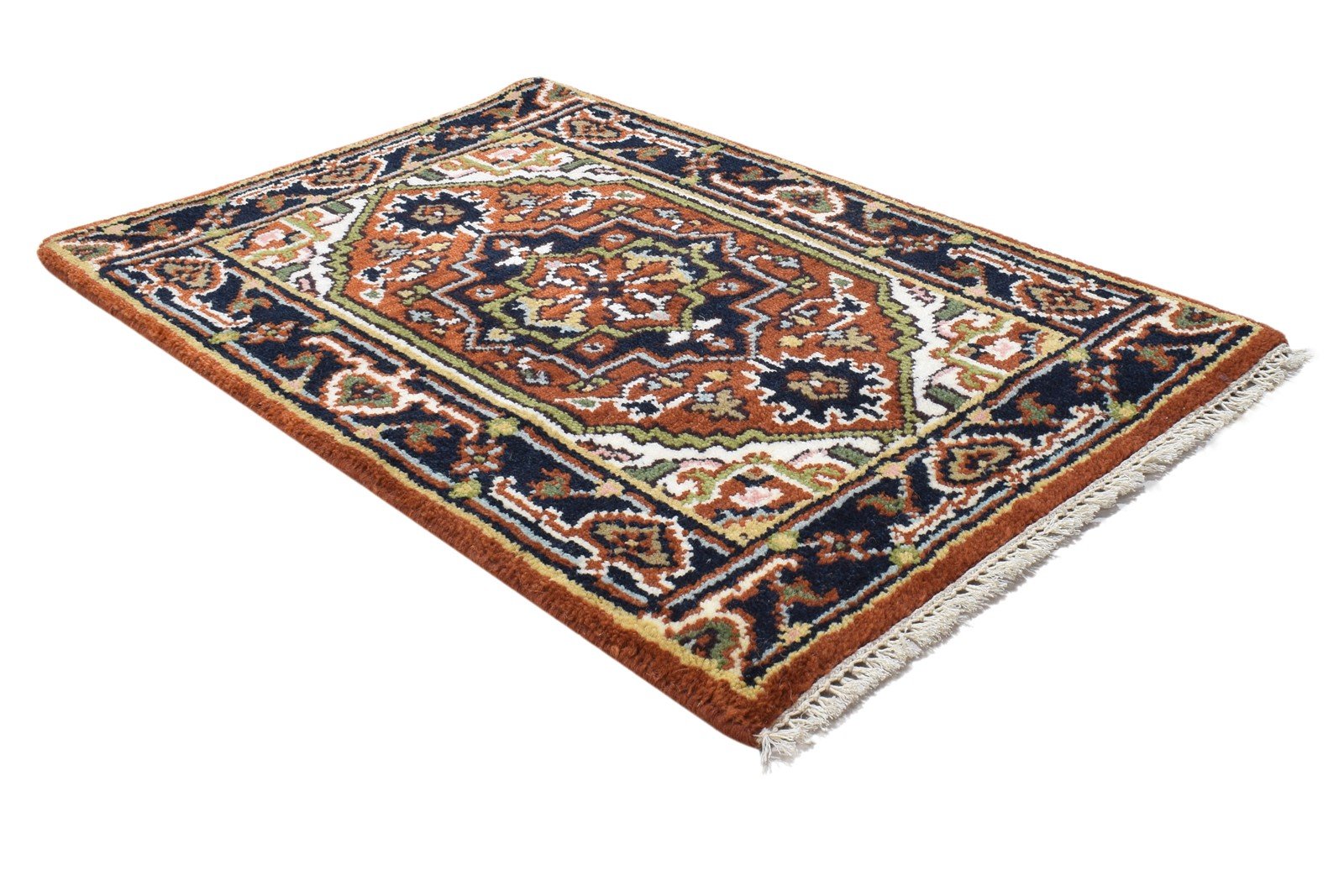 Wool Rust Rug 2' X 3' Persian Hand Knotted Serapi Oriental Small Carpet 