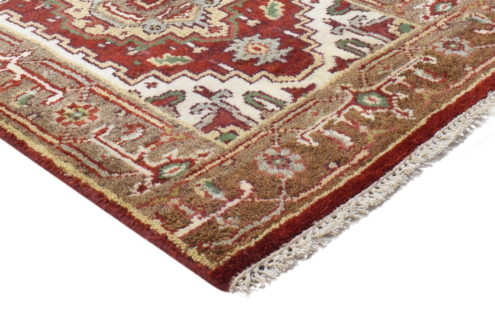 Red Wool Rug 2' X 3' Persian Hand Knotted Serapi Oriental Small Carpet 