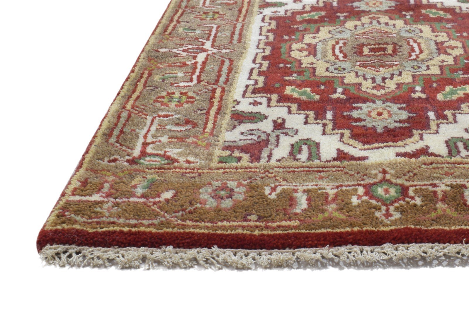 Red Wool Rug 2' X 3' Persian Hand Knotted Serapi Oriental Small Carpet 