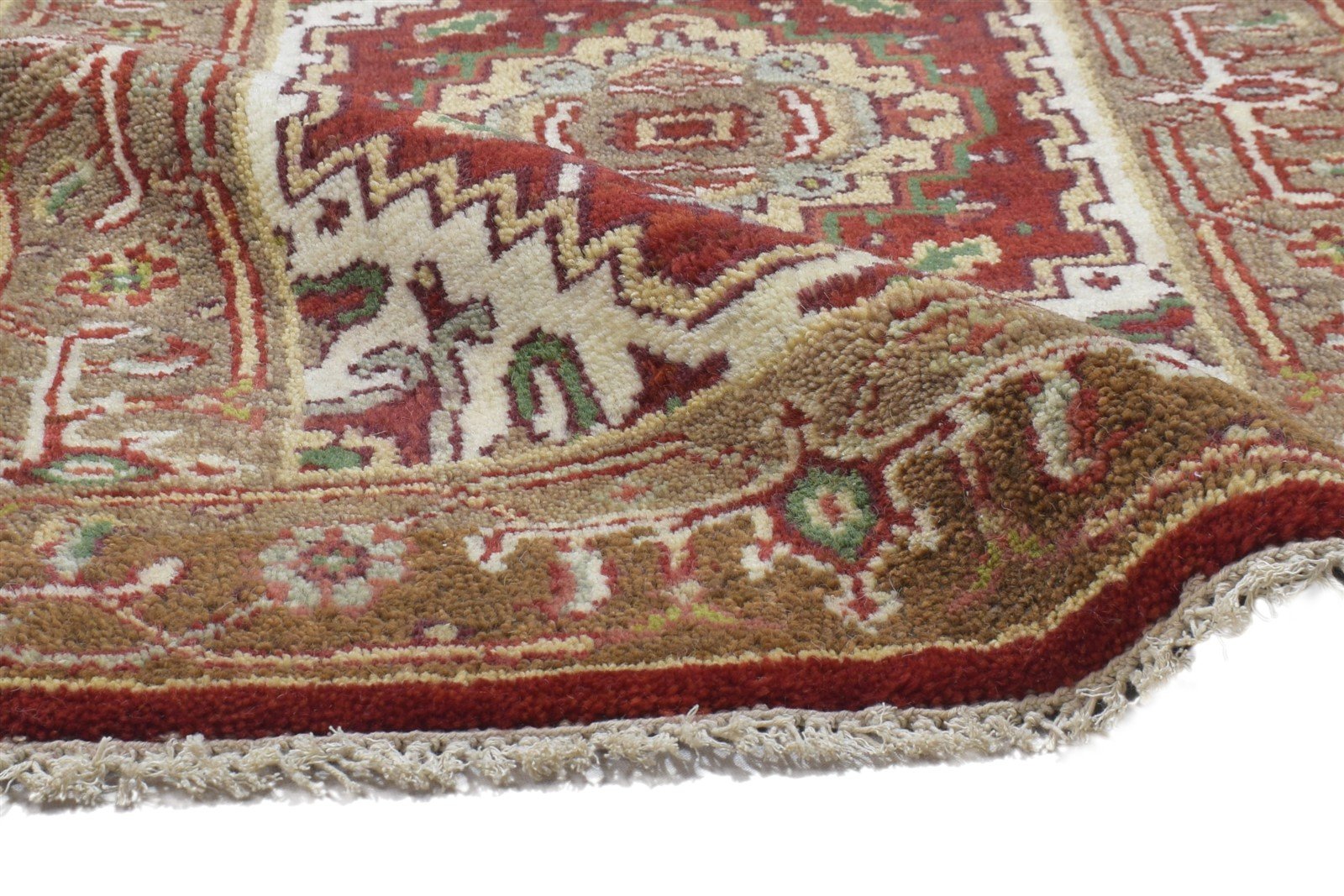 Red Wool Rug 2' X 3' Persian Hand Knotted Serapi Oriental Small Carpet 