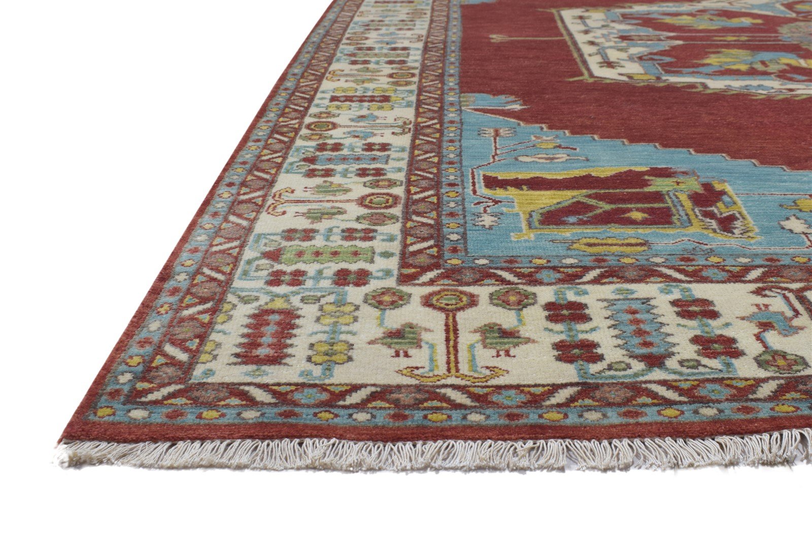 8' X 10' Rug Wool Red Persian Hand Knotted Serapi Oriental Large Carpet 