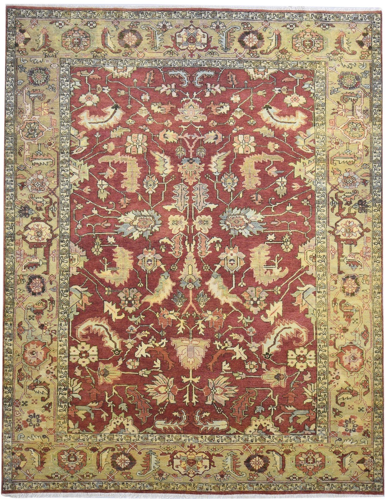 8' X 10' Rug Wool Red Persian Hand Knotted Kashan Oriental Large Carpet 