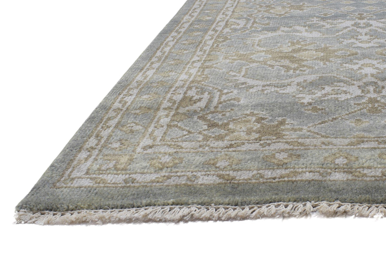 Wool Dark Grey Rug 8' X 10' Persian Hand Knotted Mughal Oriental Large Carpet  Area Rug 