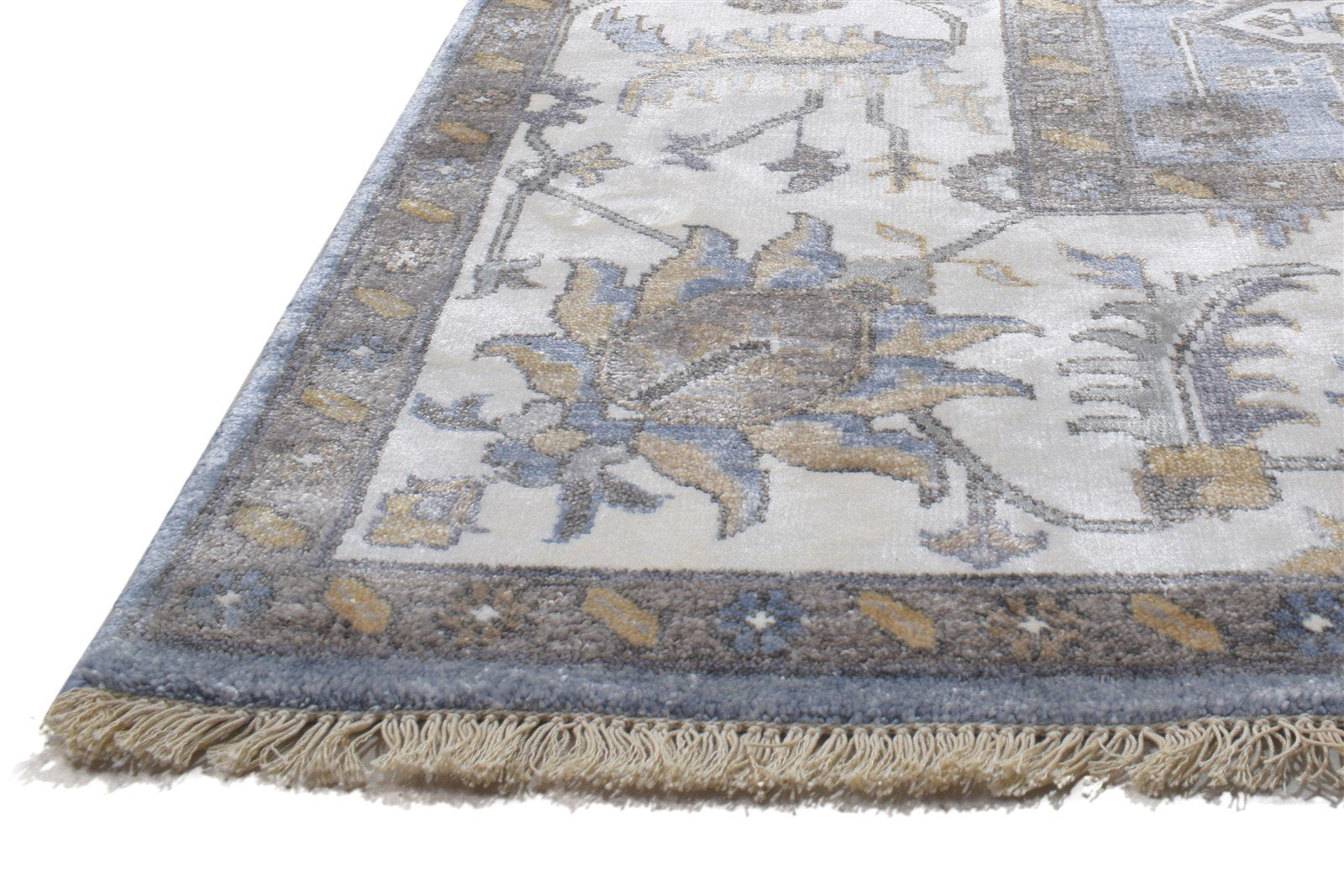 Blue Wool Rug 9' X 12' Persian Hand Knotted Kazak Oriental Large Carpet 