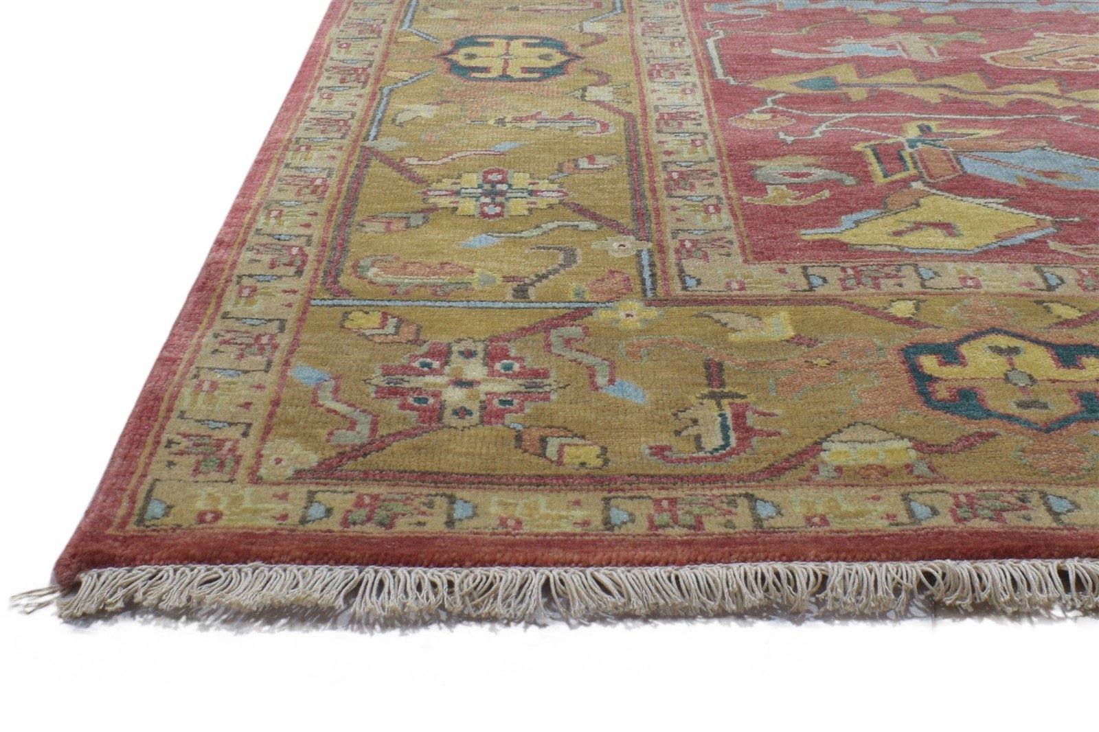 Hand Knotted Red Wool Rug 8' X 10' Persian Serapi Oriental Large Carpet 