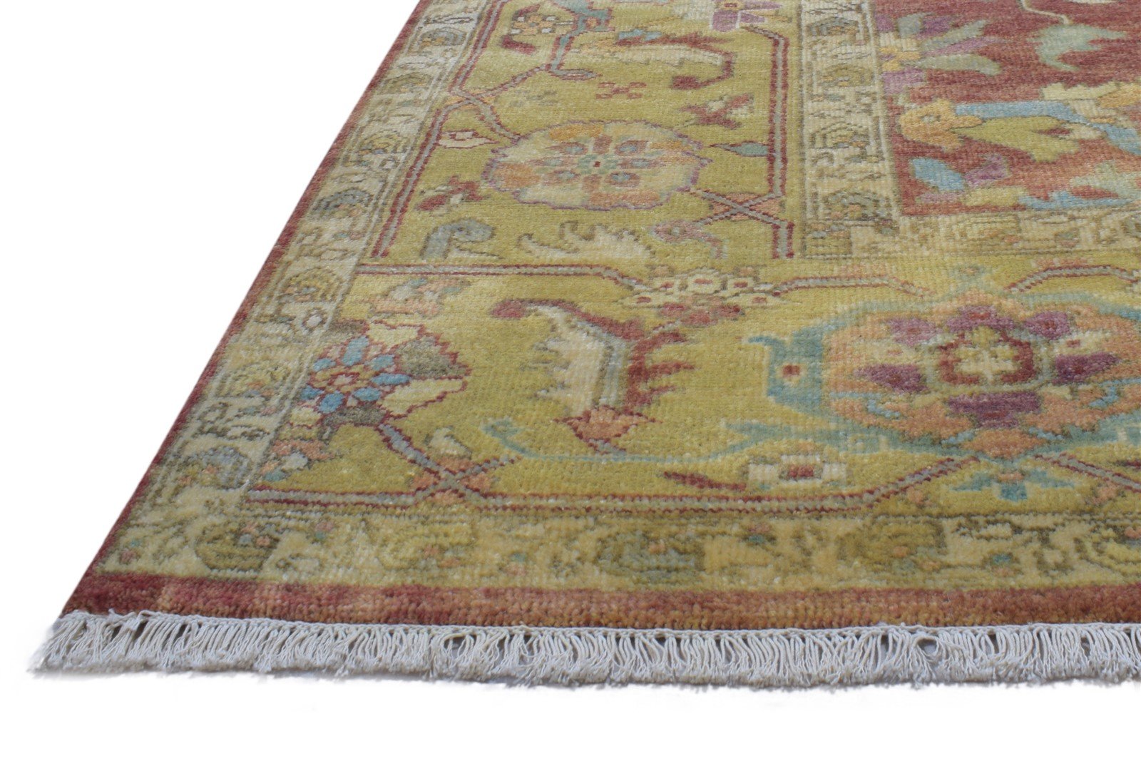 Wool Red Rug 8' X 10' Persian Hand Knotted Agra Oriental Large Carpet 