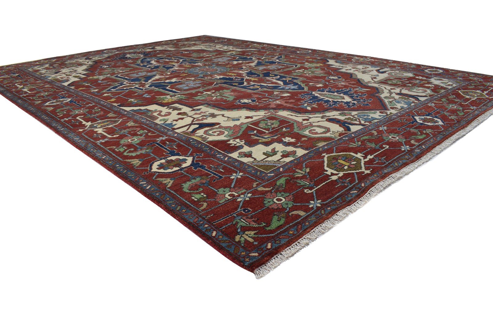 9' X 12' Rug Wool Red Persian Hand Knotted Serapi Oriental Large Carpet 