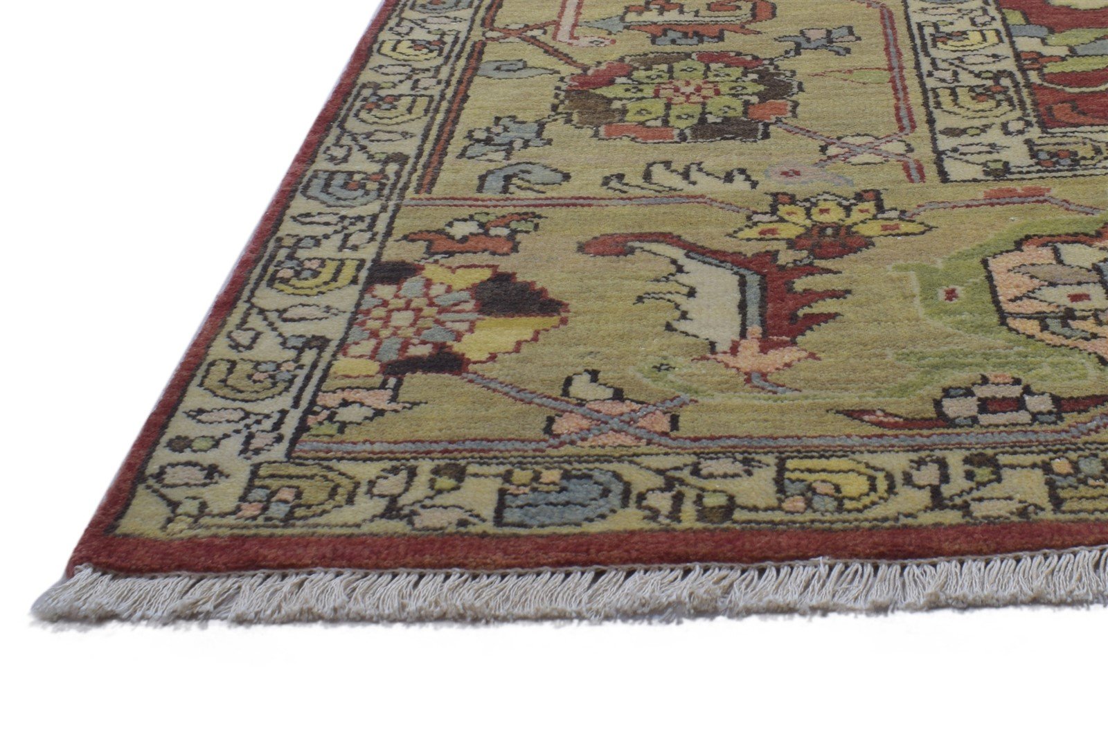 Red Wool Rug 9' X 12' Persian Hand Knotted Mughal Oriental Extra Large Carpet 