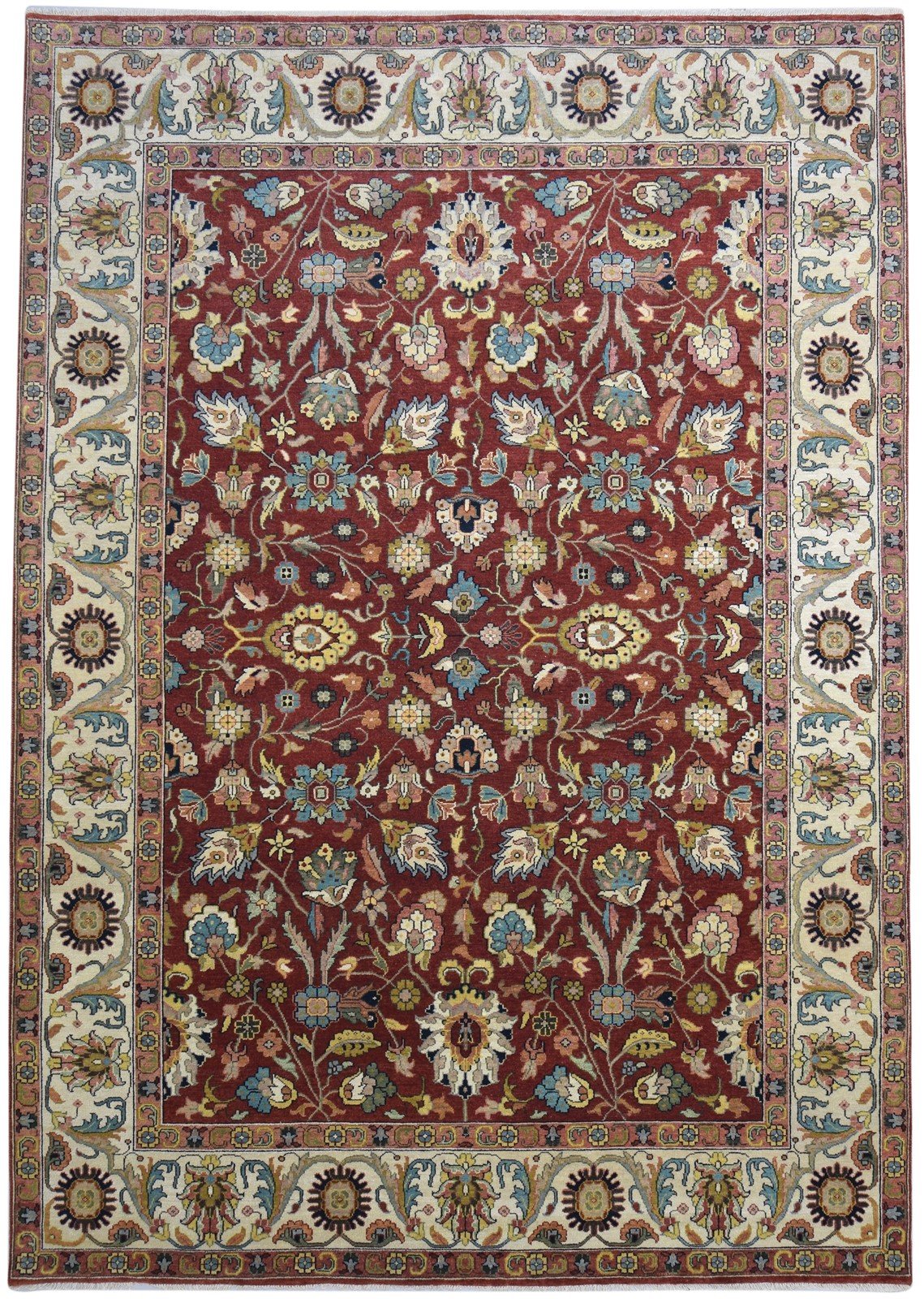 Wool Red Rug 9' X 12' Persian Hand Knotted Kashan Oriental Large Carpet 