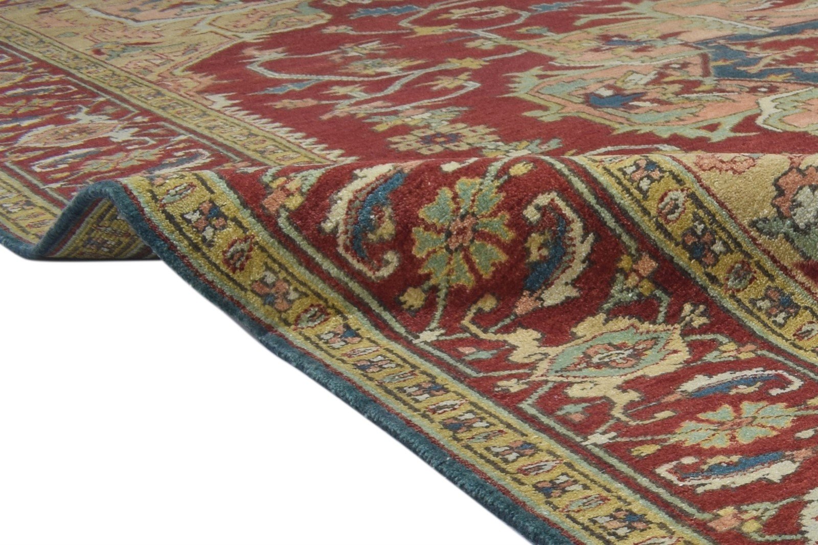 Hand Knotted Red Wool Rug 9' X 12' Persian Serapi Oriental Large Carpet 