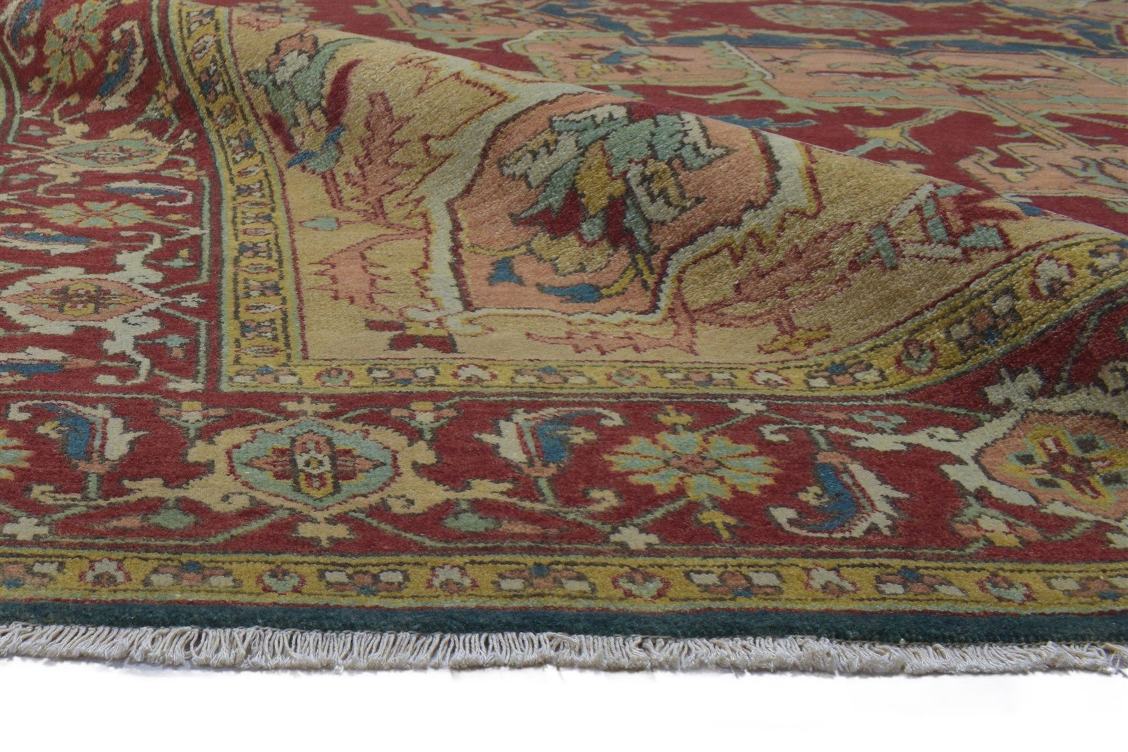 Hand Knotted Red Wool Rug 9' X 12' Persian Serapi Oriental Large Carpet 