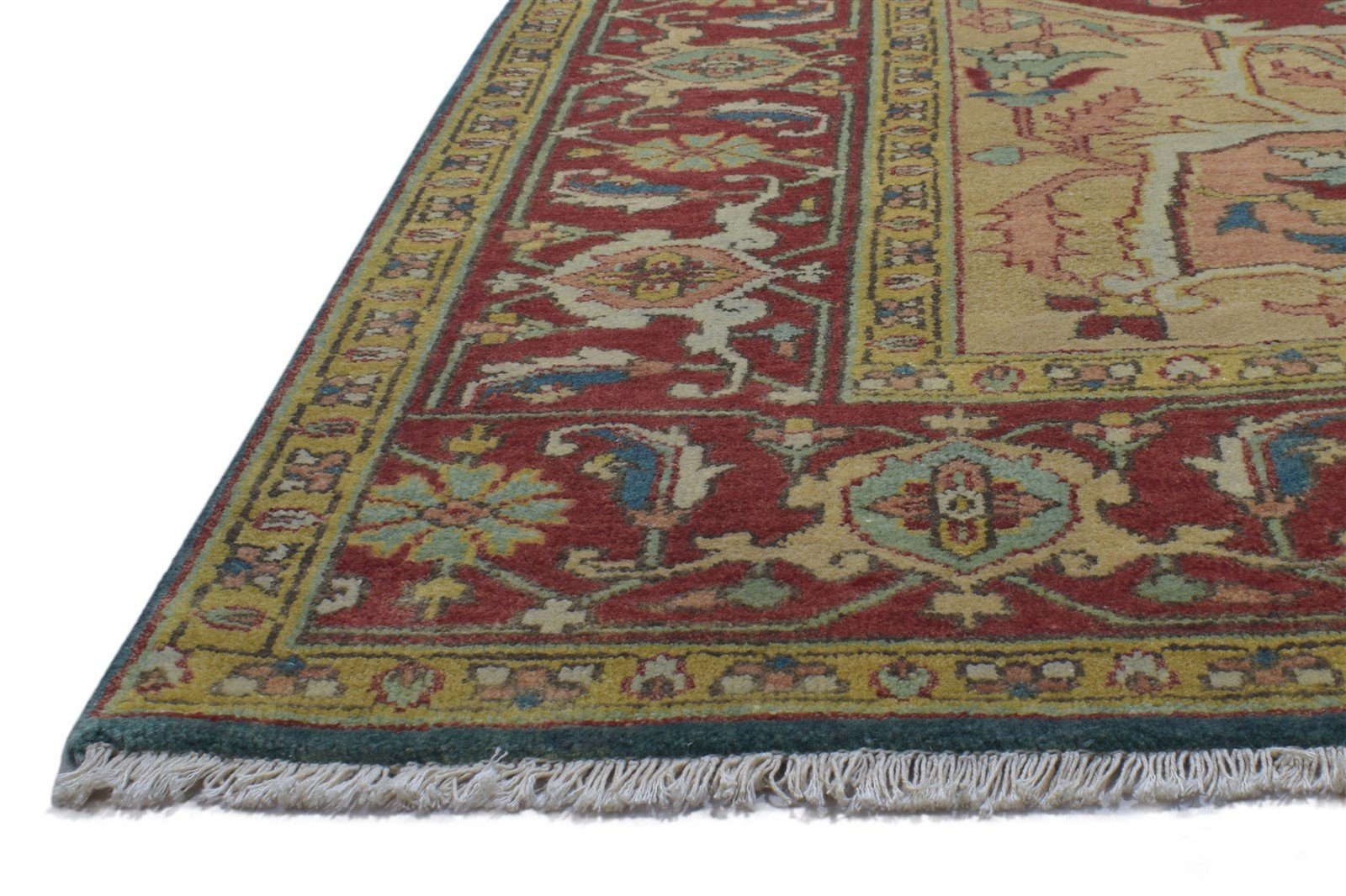 Hand Knotted Red Wool Rug 9' X 12' Persian Serapi Oriental Large Carpet 