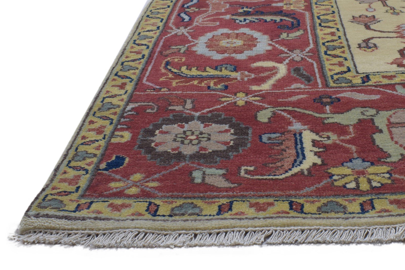 Hand Knotted Beige Wool Rug 9' X 12' Persian Kashan Oriental Large Carpet 