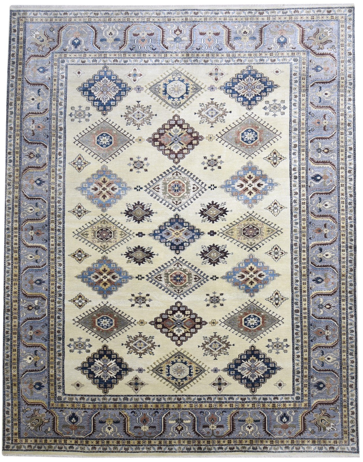 9' X 12' Rug Wool Cream Persian Hand Knotted Kazak Oriental Extra Large Carpet 