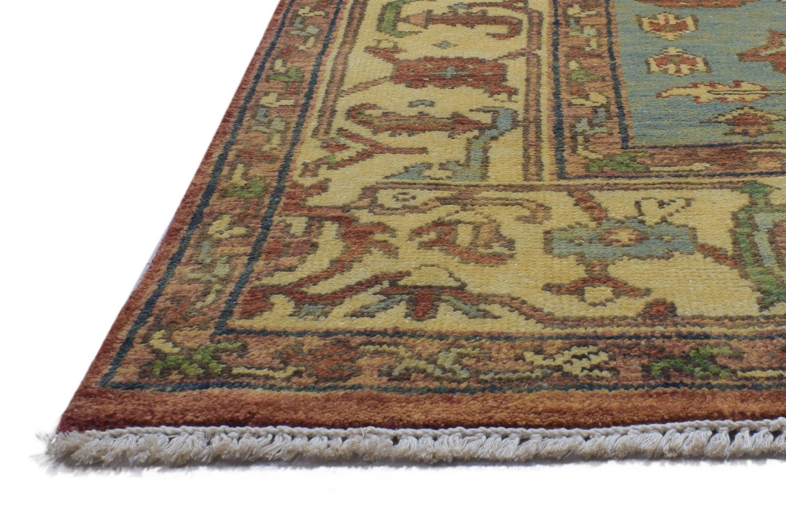 Hand Knotted Rust Wool Rug 8' X 10' Persian Serapi Oriental Large Carpet 