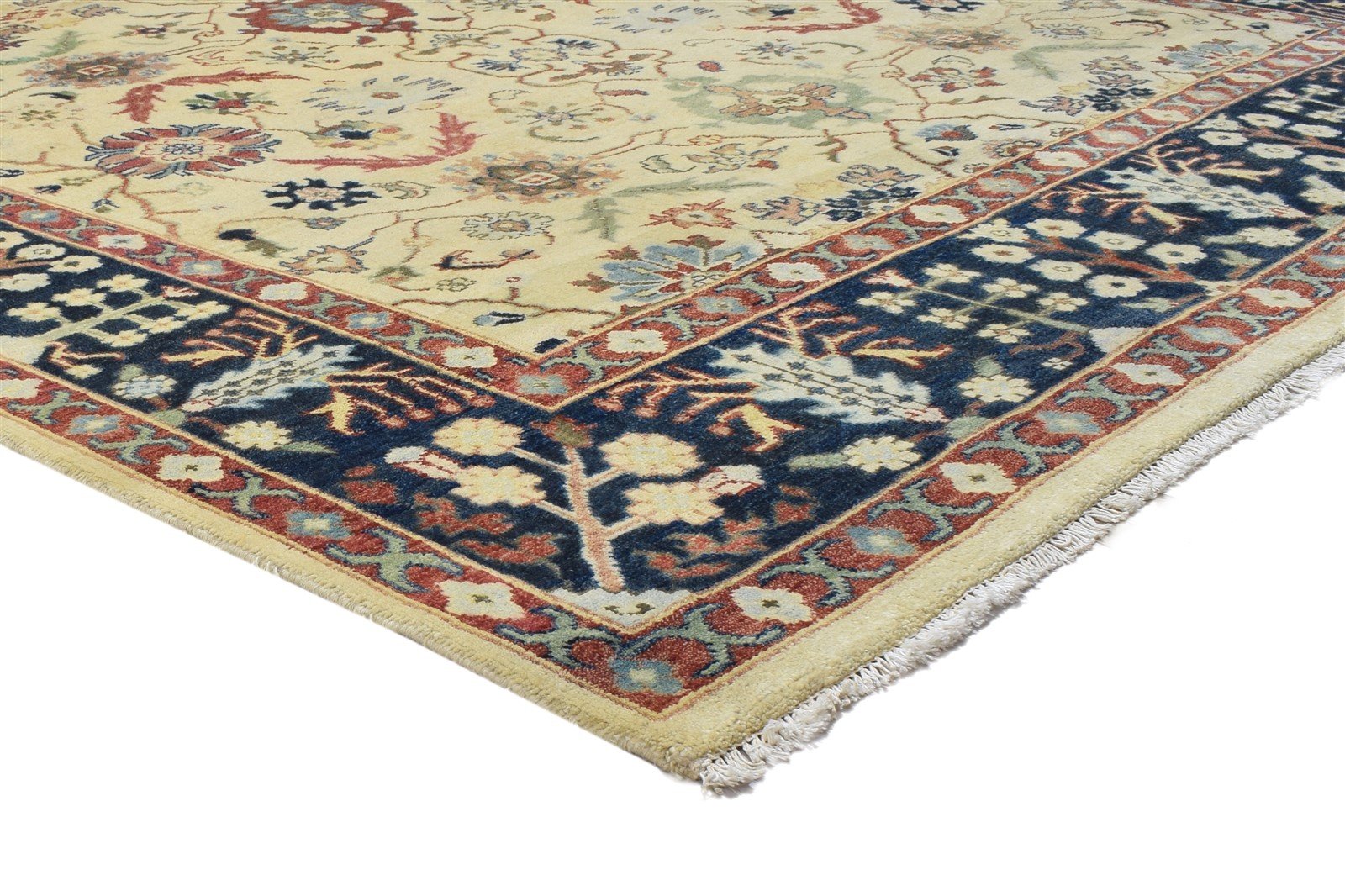 8' X 10' Rug Wool Beige Persian Hand Knotted Mughal Oriental Large Carpet 