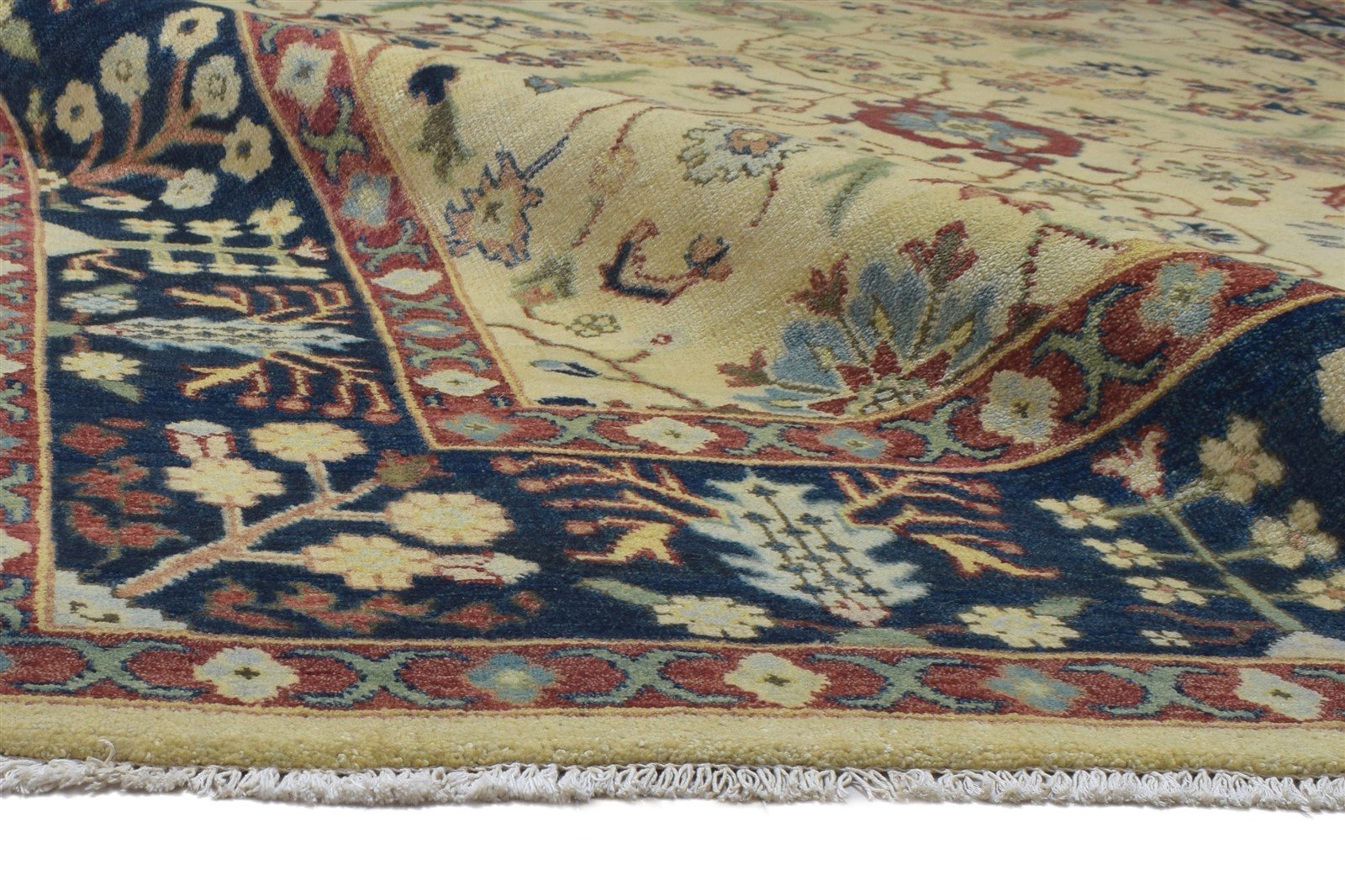 8' X 10' Rug Wool Beige Persian Hand Knotted Mughal Oriental Large Carpet 