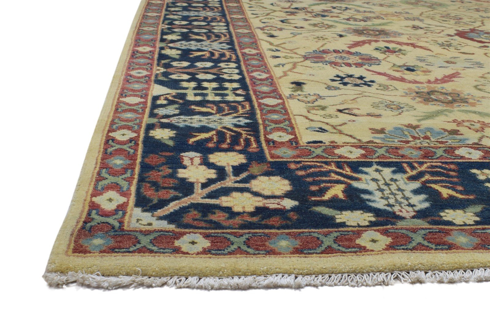 8' X 10' Rug Wool Beige Persian Hand Knotted Mughal Oriental Large Carpet 