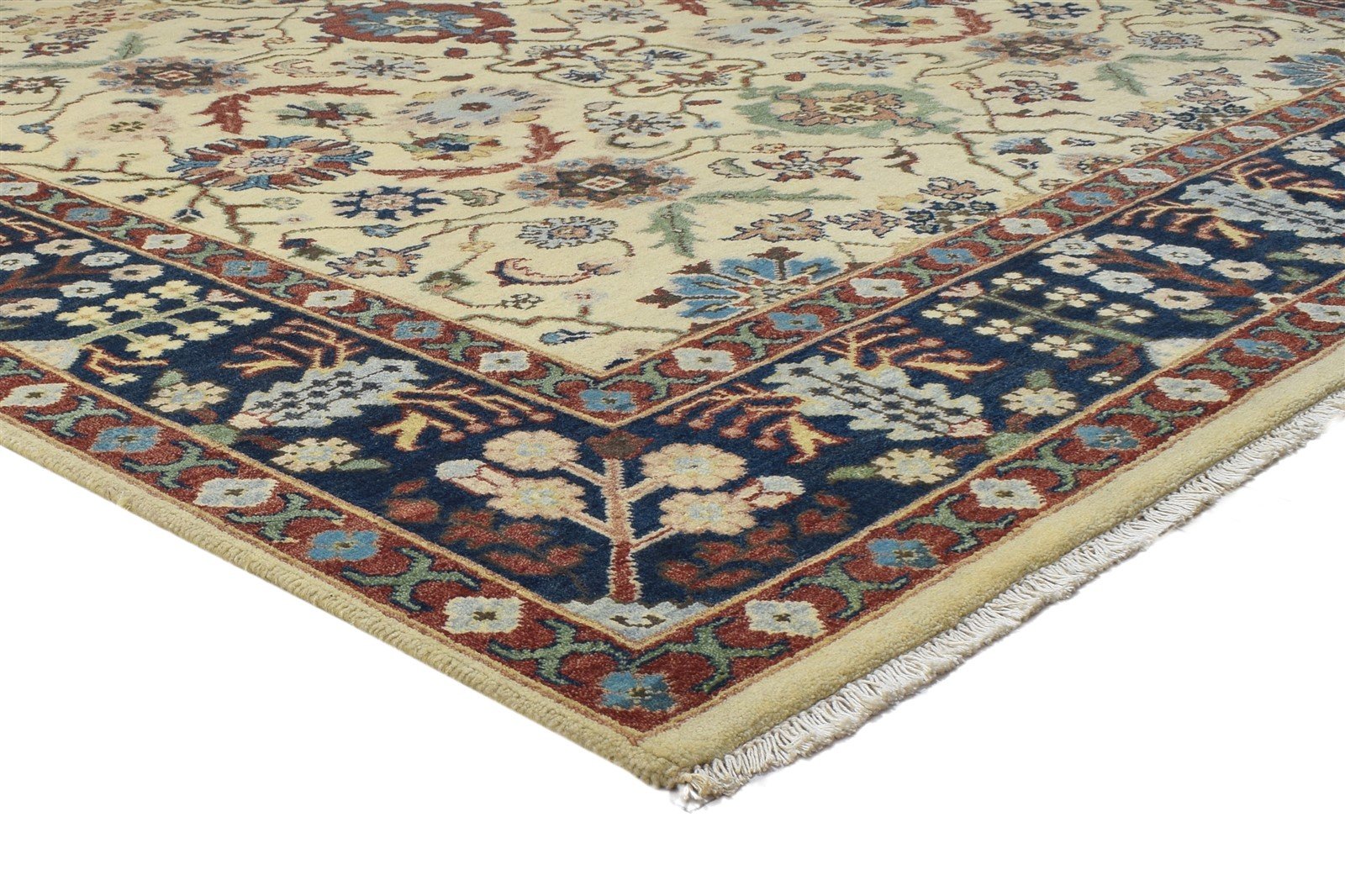 8' X 10' Rug Wool Beige Persian Hand Knotted Mughal Oriental Large Carpet 