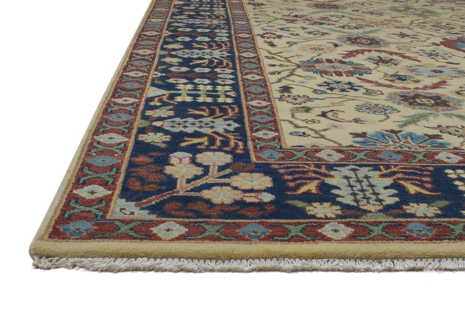 8' X 10' Rug Wool Beige Persian Hand Knotted Mughal Oriental Large Carpet 