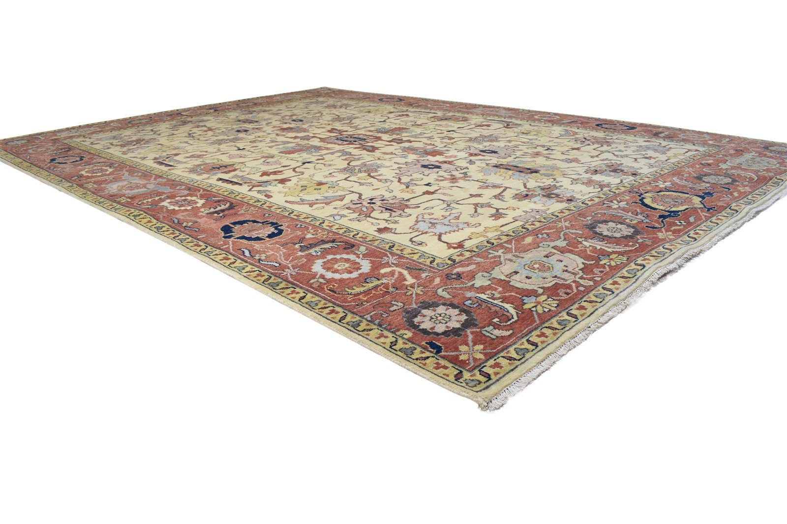 Sage Wool Rug 9' X 12' Persian Hand Knotted Mughal Oriental Large Carpet 