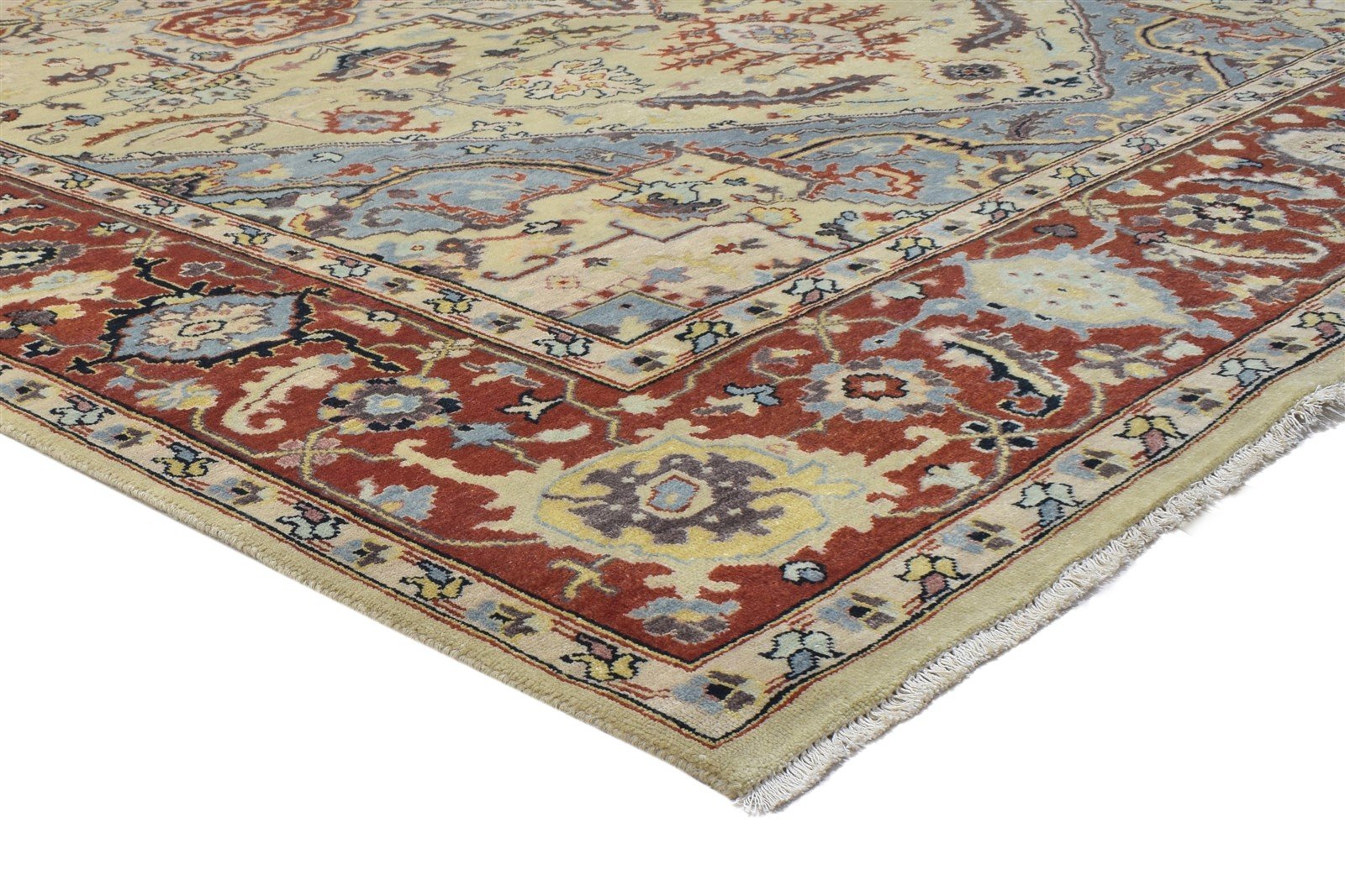 9' X 12' Rug Wool Sage Persian Hand Knotted Serapi Oriental Large Carpet 