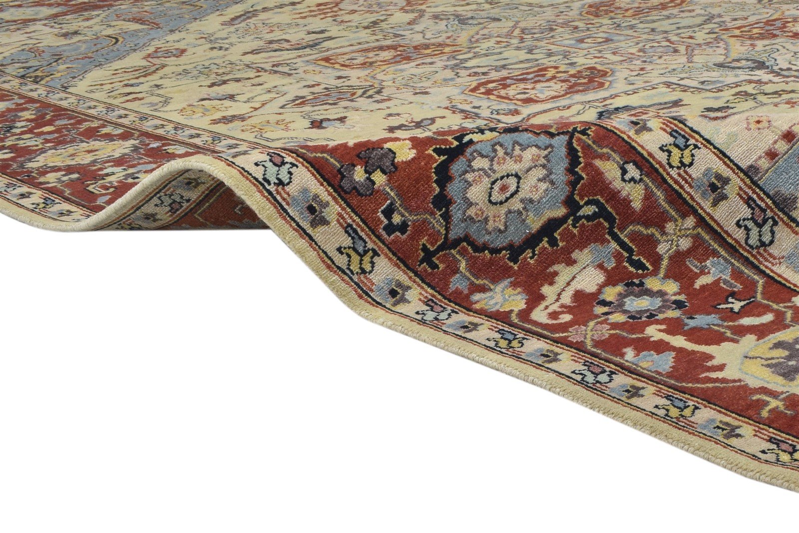 9' X 12' Rug Wool Sage Persian Hand Knotted Serapi Oriental Large Carpet 