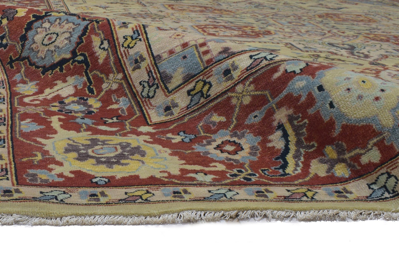 9' X 12' Rug Wool Sage Persian Hand Knotted Serapi Oriental Large Carpet 