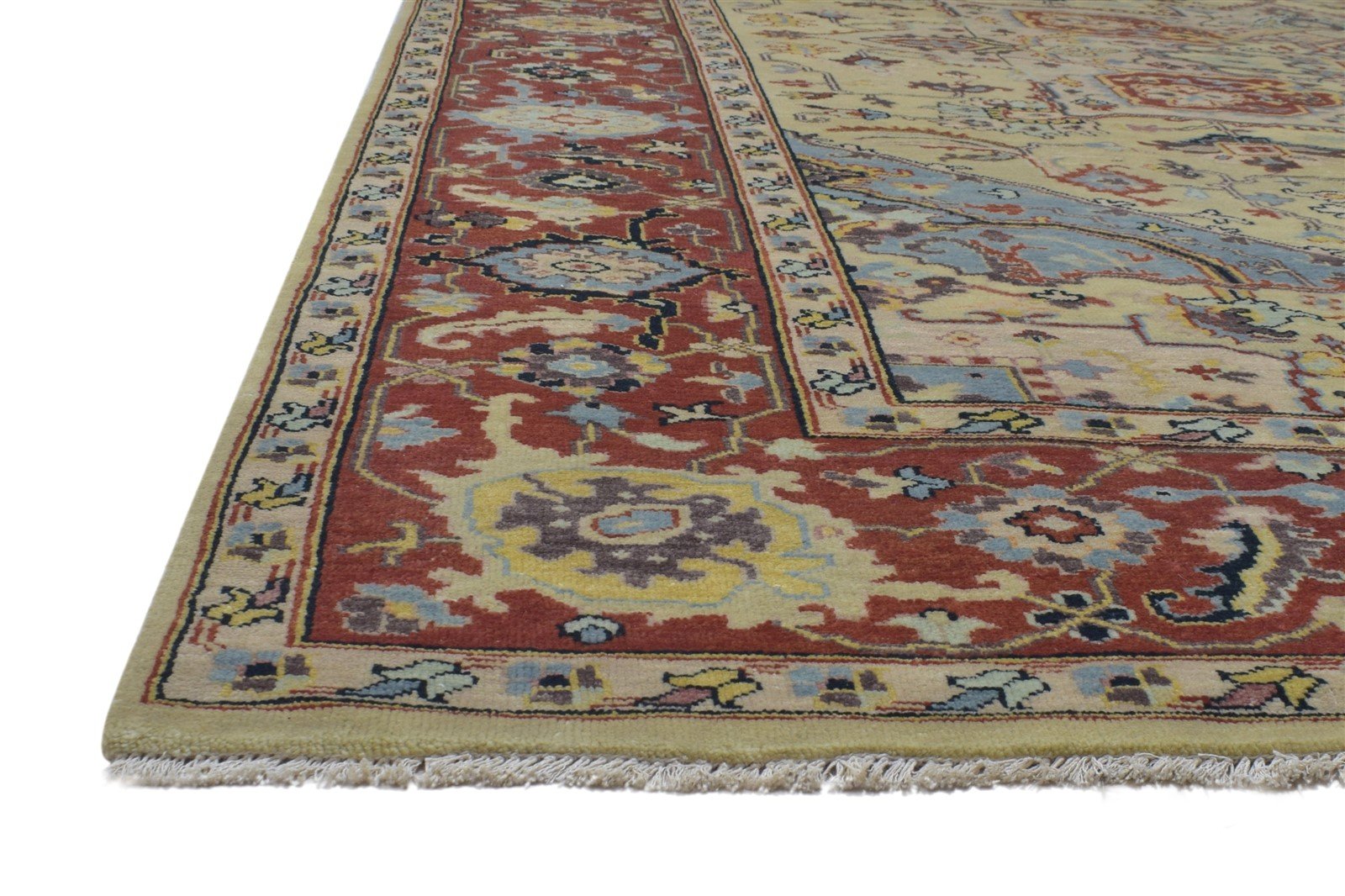 9' X 12' Rug Wool Sage Persian Hand Knotted Serapi Oriental Large Carpet 