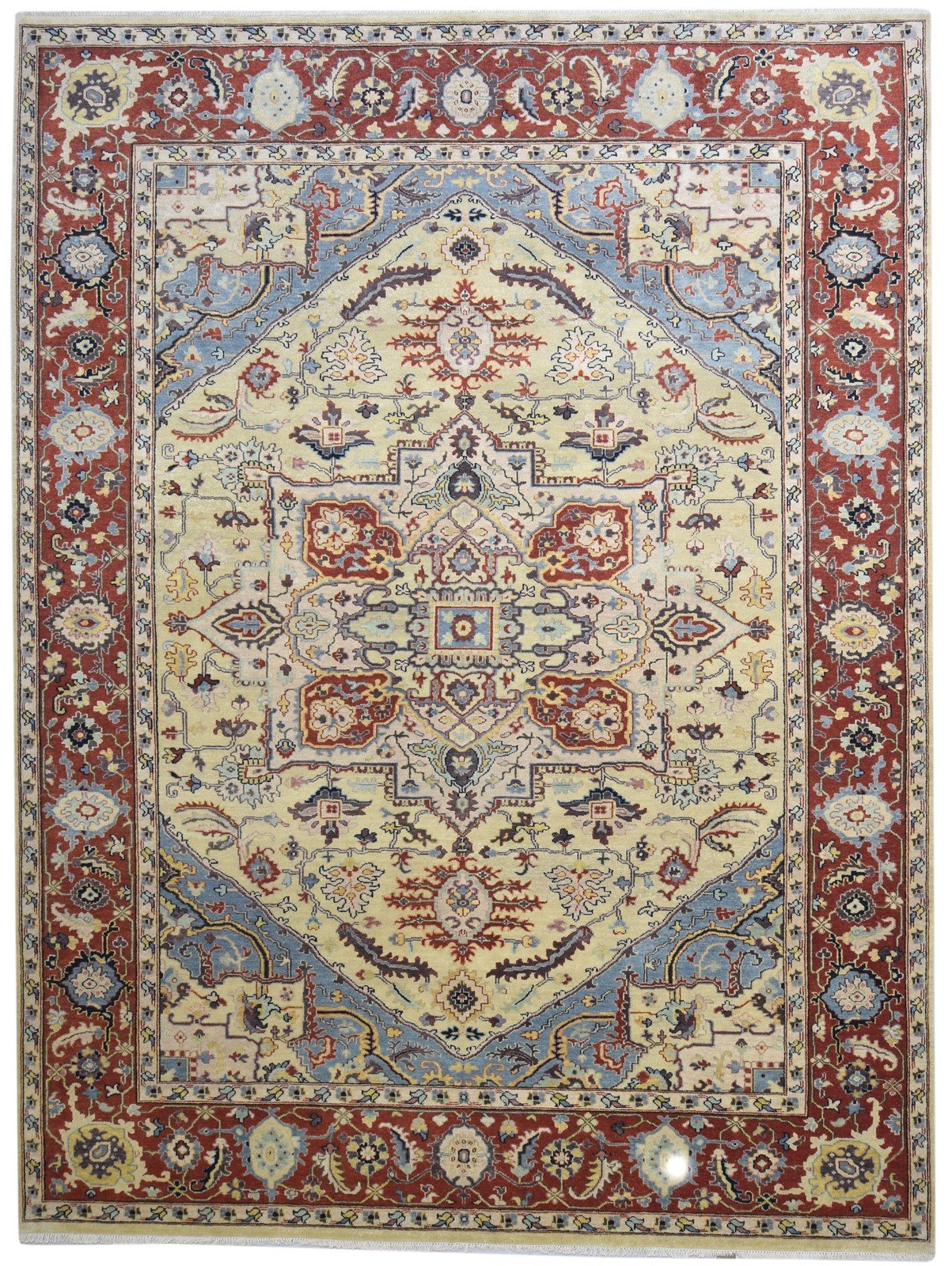 9' X 12' Rug Wool Sage Persian Hand Knotted Serapi Oriental Large Carpet 