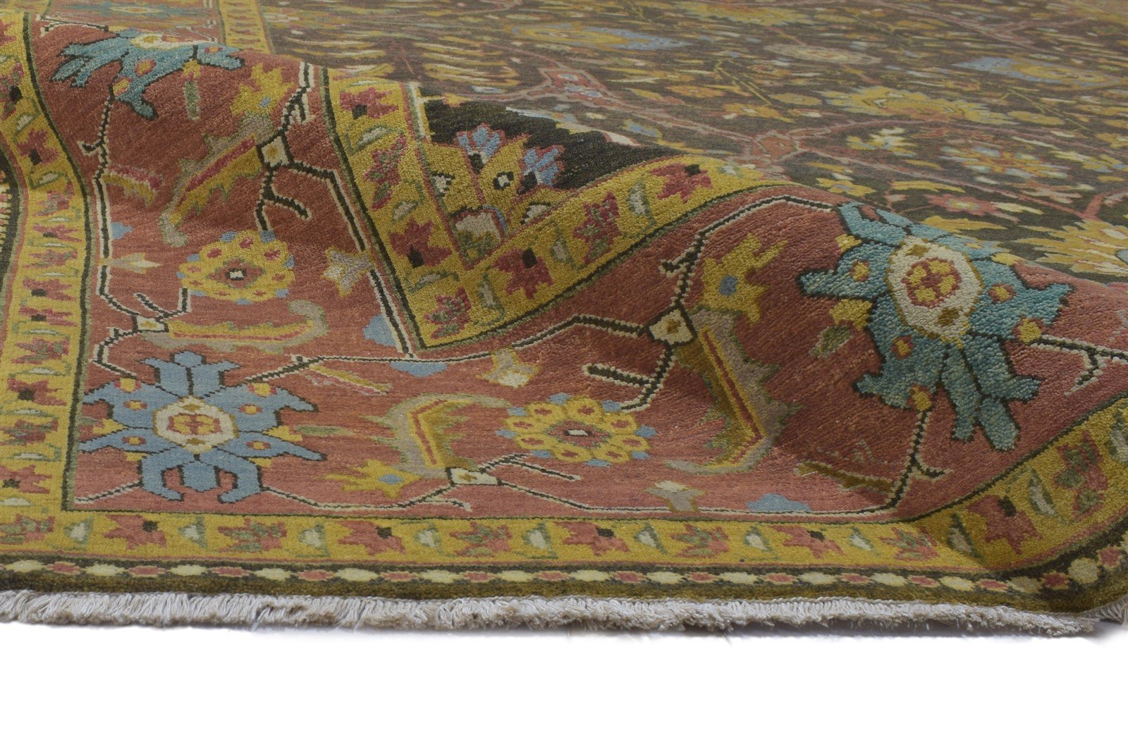 8' X 12' Rug Wool Charcoal Persian Hand Knotted Mughal Oriental Large Carpet 