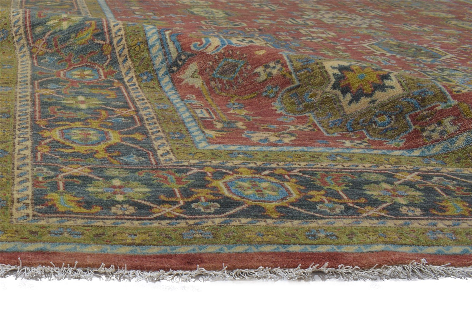 Wool Red Rug 9' X 12' Persian Hand Knotted Mughal Oriental Large Carpet 