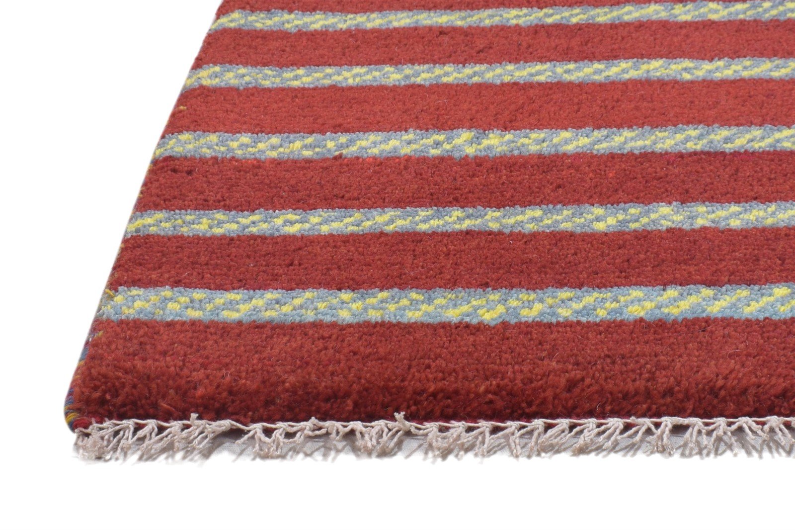 100% Wool Red Rug 1' X 2' Persian Hand Knotted Gabbeh Southwestern Small Carpet 