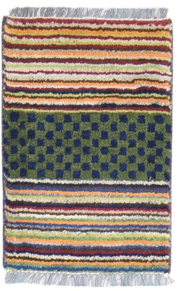 100% Wool Green Rug 1X2 Persian Hand Knotted Gabbeh Southwestern Small Carpet 