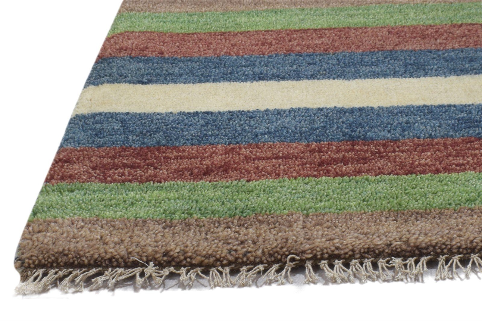 Multi Color Wool Rug 1X2 Persian Hand Knotted Gabbeh Southwestern Small Carpet 