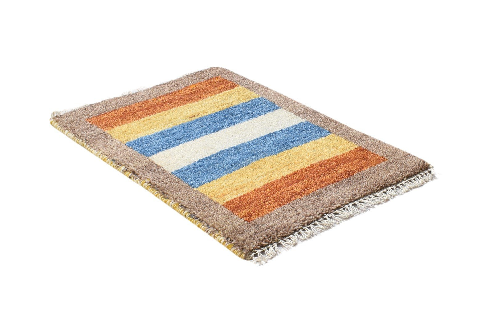 Hand Knotted Multi Color Wool Rug 1X2 Persian Gabbeh Southwestern Small Carpet 