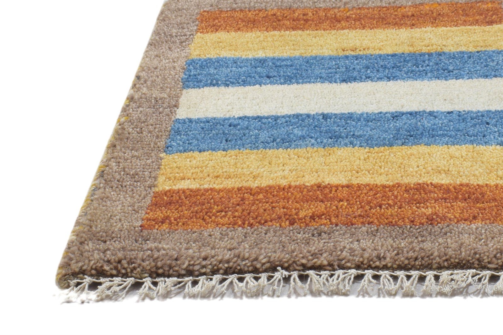 Hand Knotted Multi Color Wool Rug 1X2 Persian Gabbeh Southwestern Small Carpet 