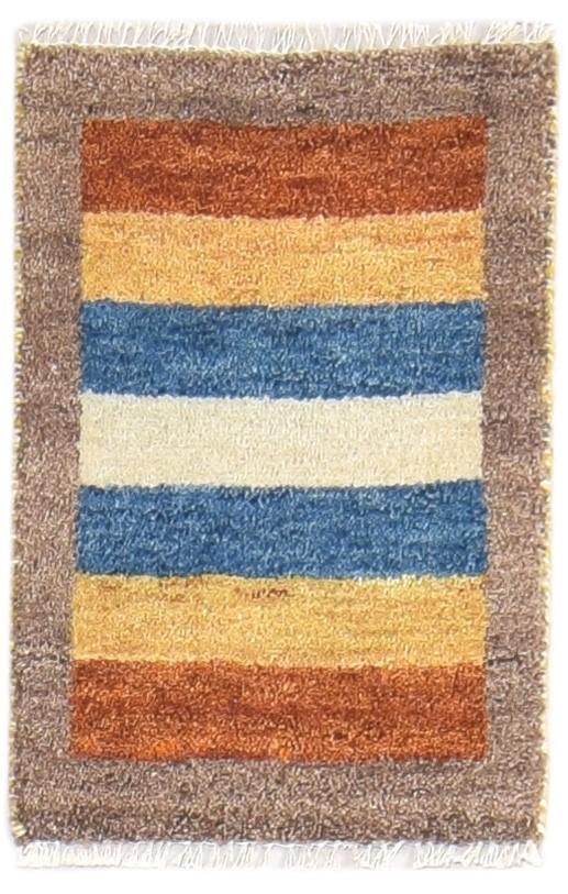 Hand Knotted Multi Color Wool Rug 1X2 Persian Gabbeh Southwestern Small Carpet 