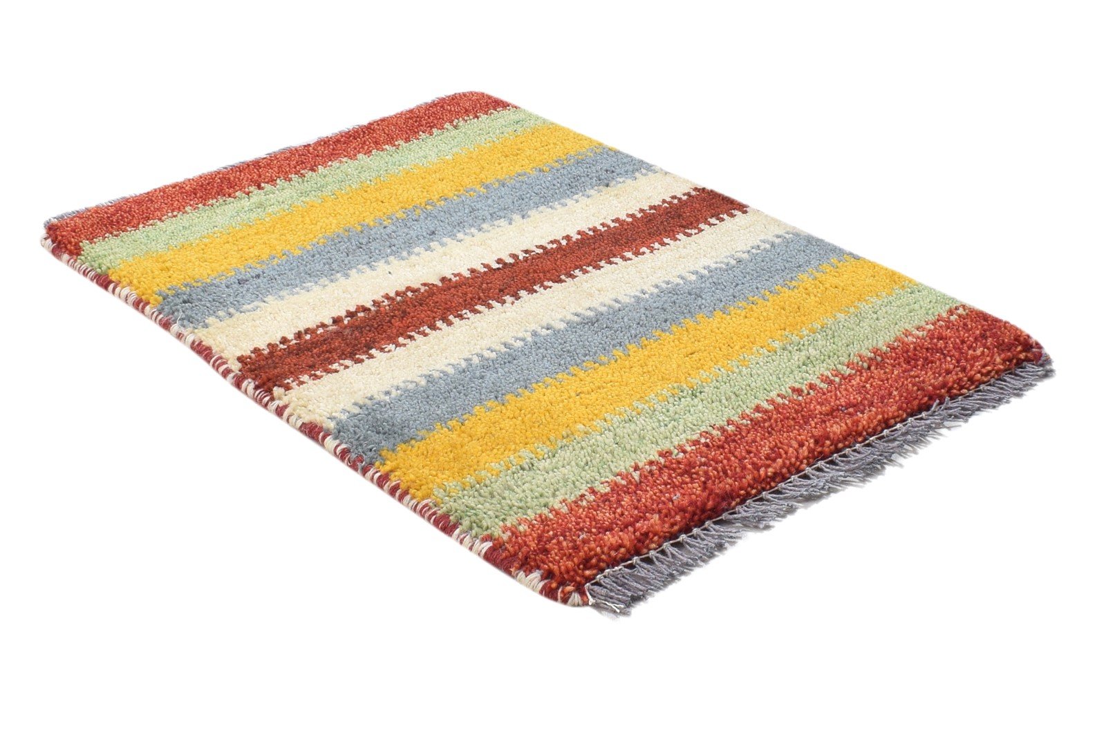 Wool Multi Color Rug 1X2 Persian Hand Knotted Gabbeh Southwestern Small Carpet 