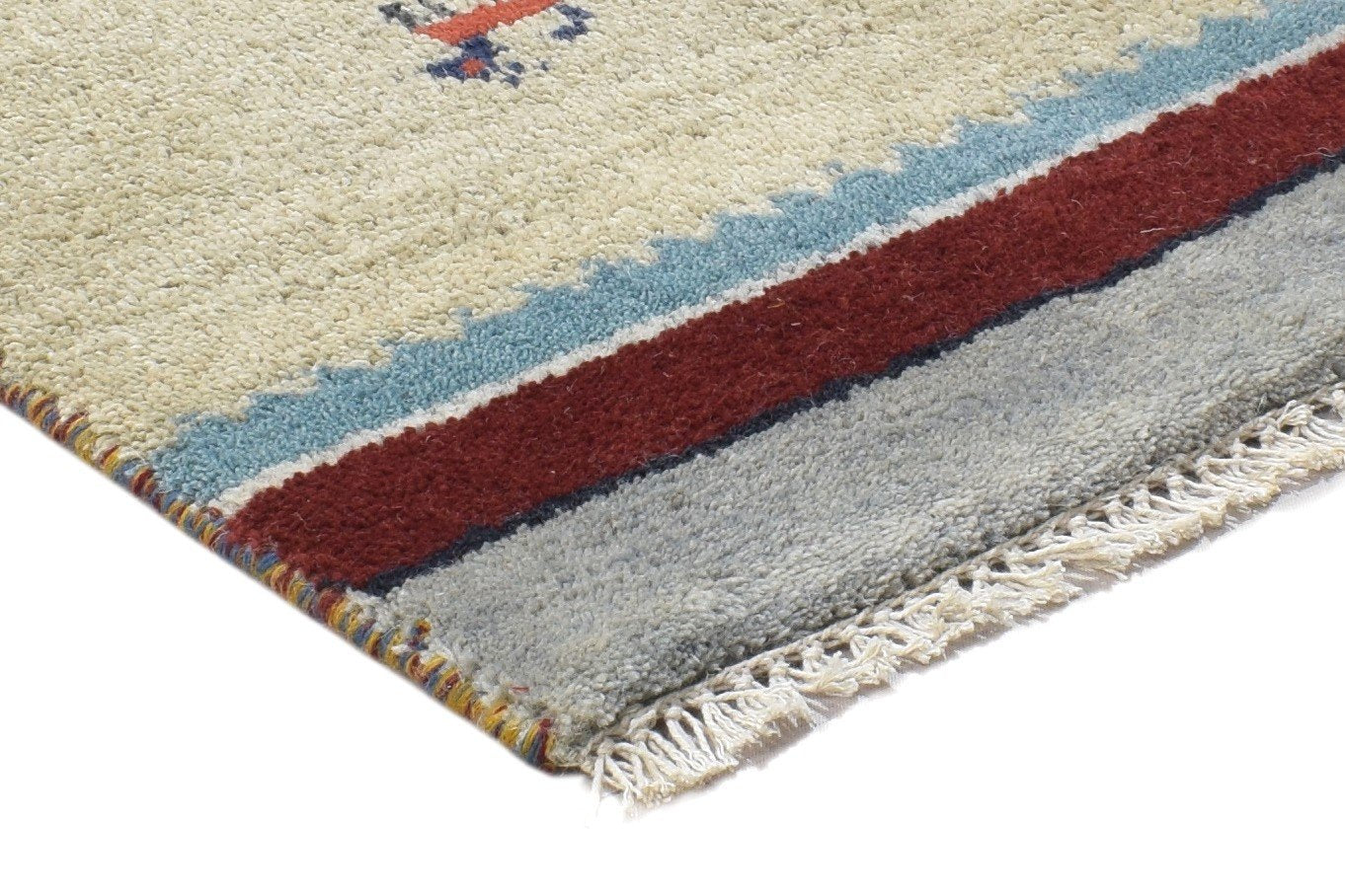 1' X 2' Rug Wool Sand Persian Hand Knotted Gabbeh Southwestern Small Carpet 