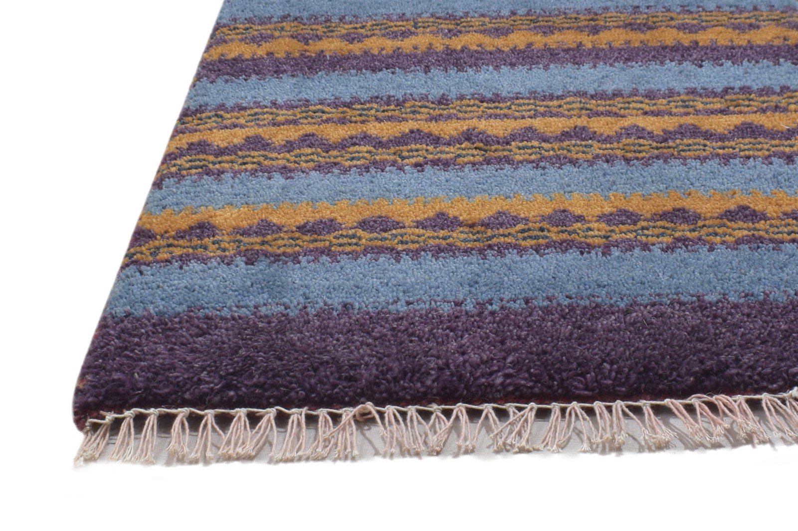 1' X 2' Rug Wool Purple Persian Hand Knotted Gabbeh Southwestern Small Carpet 