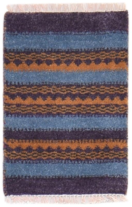 1' X 2' Rug Wool Purple Persian Hand Knotted Gabbeh Southwestern Small Carpet 