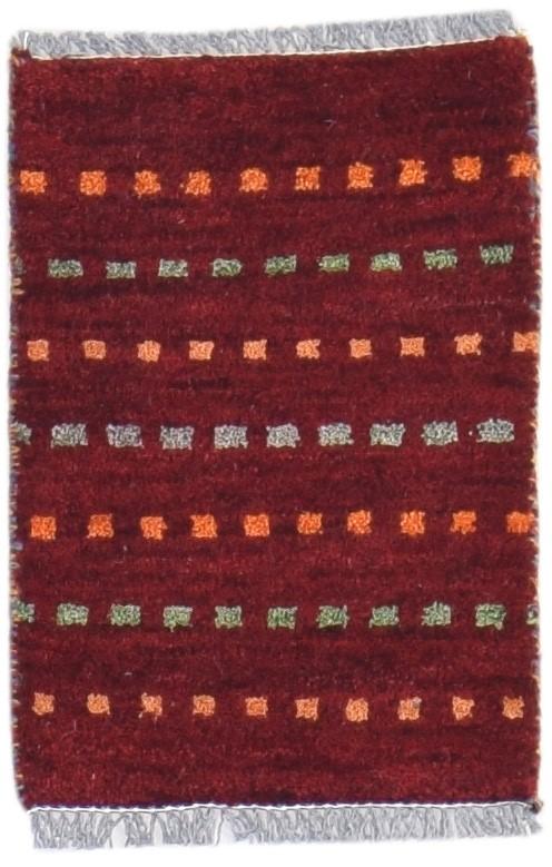 Red Wool Rug 1' X 2' Persian Hand Knotted Gabbeh Southwestern Small Carpet 