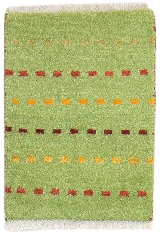 Green Wool Rug 1' X 2' Persian Hand Knotted Gabbeh Southwestern Small Carpet 